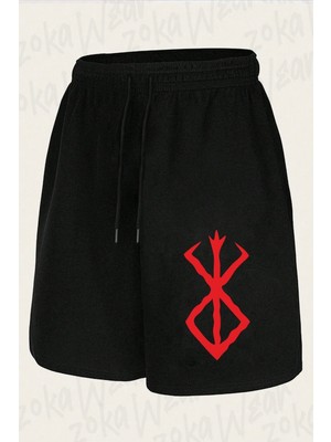Zoka Wear Unisex Mark Berserk Tasarım Baskılı Şort