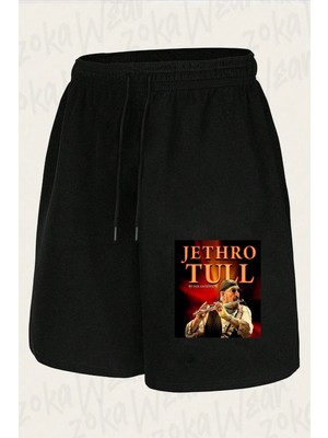 Zoka Wear Unisex Jethro Tull Tasarım Baskılı Şort