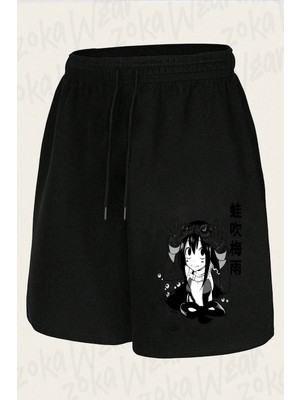 Zoka Wear Unisex My Hero Academia Tsuyu Asui V2 Tasarım Baskılı Şort