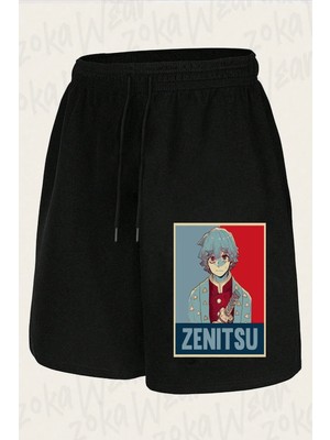 Zoka Wear Unisex Demon Slayer Zenitsu Agatsuma Tasarım Baskılı Şort