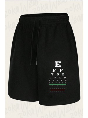 Zoka Wear Unisex Gözlükçü Tasarım Baskılı Şort