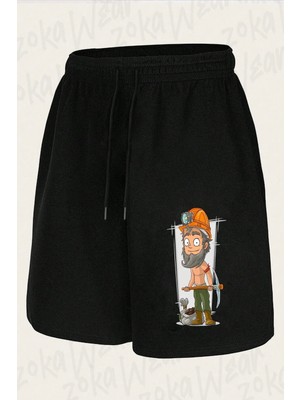 Zoka Wear Unisex Tamirci Tasarım Baskılı Şort