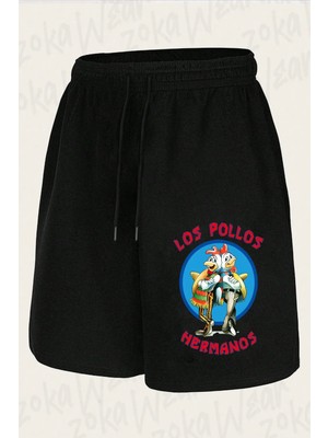 Zoka Wear Unisex Los Pollos Hermanos Tasarım Baskılı Şort