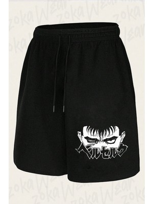 Zoka Wear Unisex Berserk Anime Tasar 2 Tasarım Baskılı Şort