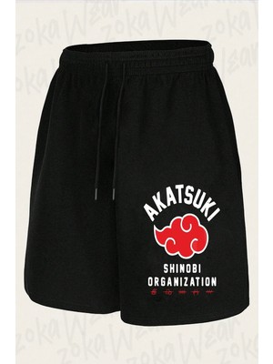 Zoka Wear Unisex Naruto Manga Uzumaki Logo Tasarım Baskılı Şort