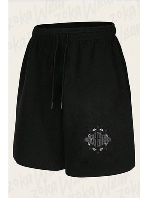 Zoka Wear Unisex Gang Starr Logo Tasarım Baskılı Şort