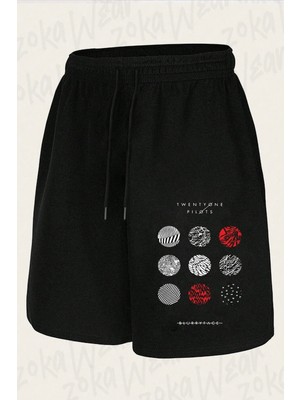 Zoka Wear Unisex Blurryface Twenty Tasarım Baskılı Şort