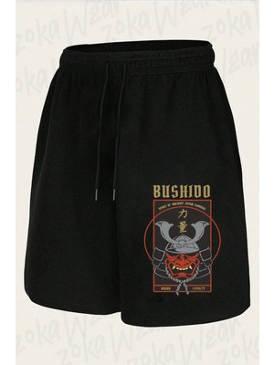 Zoka Wear Unisex Bushido Code Of Honor Samurai Tasarım Baskılı Şort