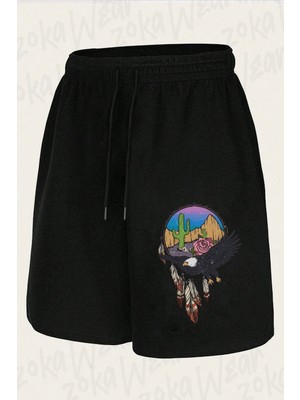 Zoka Wear Unisex Kartal V2 Tasarım Baskılı Şort