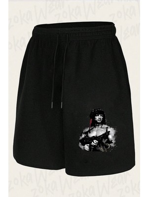 Zoka Wear Unisex Rambo Tasarım Baskılı Şort