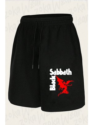 Zoka Wear Unisex Black Sabbath T125 Tasarım Baskılı Şort