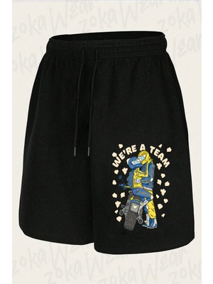 Zoka Wear Unisex Motor Motorcu Aşk Tasarım Baskılı Şort