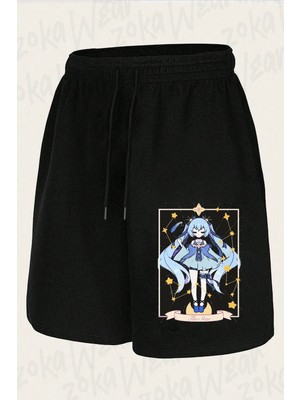 Zoka Wear Unisex Hatsune Miku Fanart Tasarım Baskılı Şort