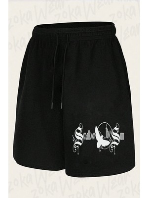 Zoka Wear Unisex Swallow The Sun Tasarım Baskılı Şort