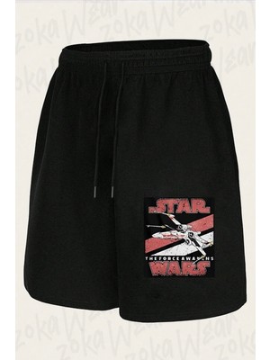 Zoka Wear Unisex Starwars Eski Tasarım Baskılı Şort