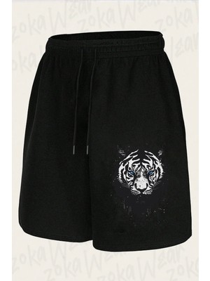 Zoka Wear Unisex Kaplan Tasarım Baskılı Şort