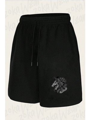 Zoka Wear Unisex King Skulldog Furry Fandom Tasarım Baskılı Şort