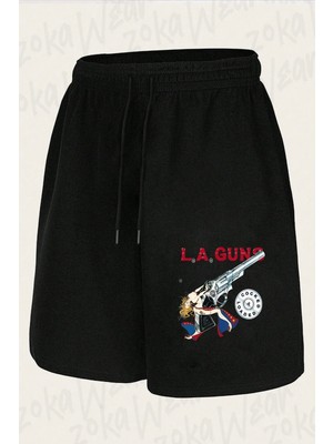 Zoka Wear Unisex L.a. Guns Tasarım Baskılı Şort