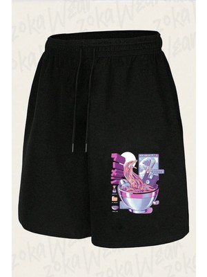 Zoka Wear Unisex Web Ramen Tasarım Baskılı Şort