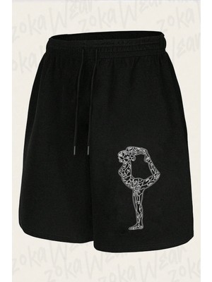 Zoka Wear Unisex Yoga Tema Tasarım Baskılı Şort