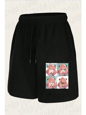 Zoka Wear Unisex Spy x Family Anya Forger (Ruh Halleri) Tasarım Baskılı Şort