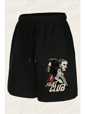 Zoka Wear Unisex Fight Club (Tyler Durden) V2 Tasarım Baskılı Şort