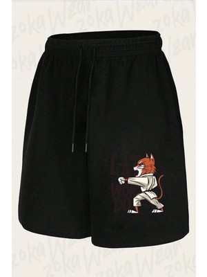 Zoka Wear Unisex Cat Won Do Tekvando V2 Tasarım Baskılı Şort
