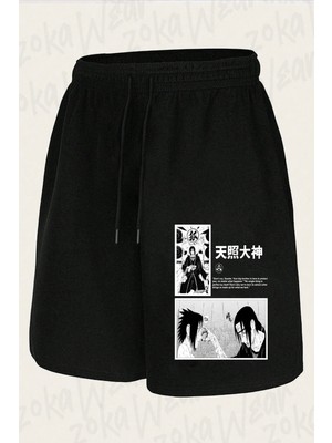 Zoka Wear Unisex Uchiha Itachi Naruto Karakter Tasarım Baskılı Şort