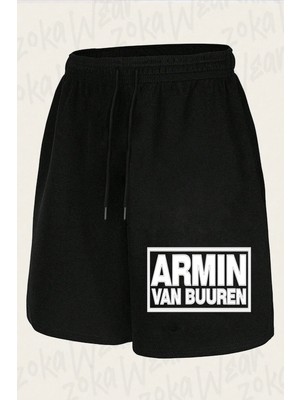 Zoka Wear Unisex Armin Van Buuren Logo Tasarım Baskılı Şort