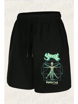 Zoka Wear Unisex Ghost 3 Tasarım Baskılı Şort