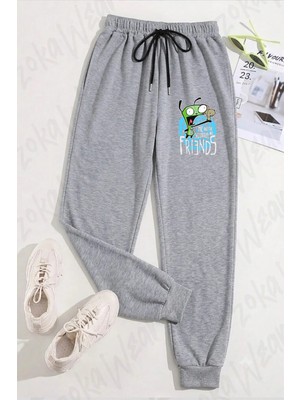 Zoka Wear Unisex Invader Zim Gir Me Baskılı Eşofman Altı