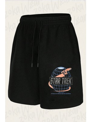 Zoka Wear Unisex The Original Series To Boldly Tasarım Baskılı Şort