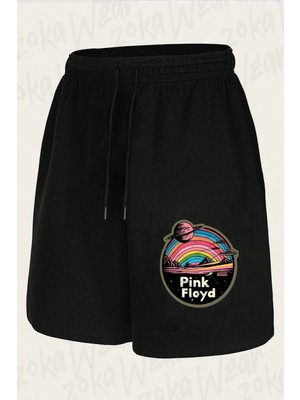 Zoka Wear Unisex Pink Floyd V17 Tasarım Baskılı Şort