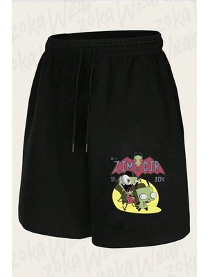 Zoka Wear Unisex Invader Zim V16 Tasarım Baskılı Şort