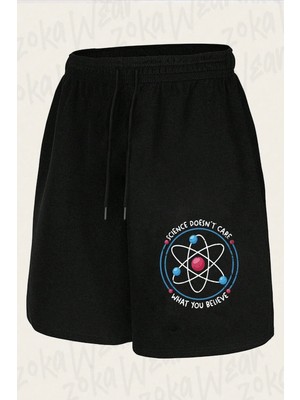 Zoka Wear Unisex Bilim Atom Tasarım Baskılı Şort