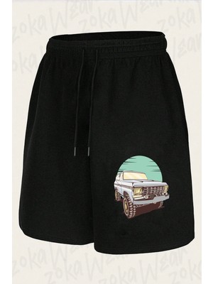 Zoka Wear Unisex Off Road Jeep Tasarım Baskılı Şort