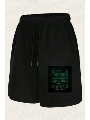 Zoka Wear Unisex The Magnus Archives Logo Tasarım Baskılı Şort