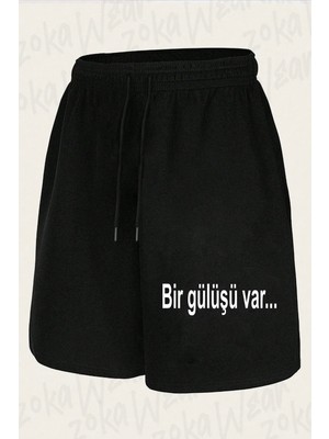 Zoka Wear Unisex Bir Gülüşü Var Tasarım Baskılı Şort
