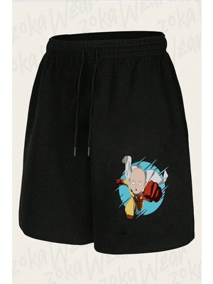 Zoka Wear Unisex One Punch Man Saitama V5 Tasarım Baskılı Şort
