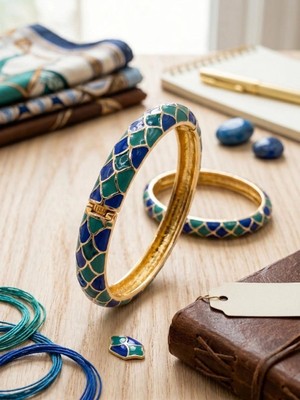 Valanti Art Mineli Motifli  Kelepçe Bilezik