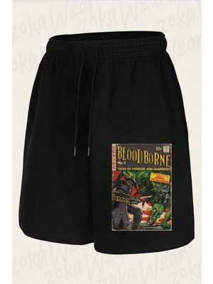 Zoka Wear Unisex Bloodborne Comic Cover Fan Art Tasarım Baskılı Şort