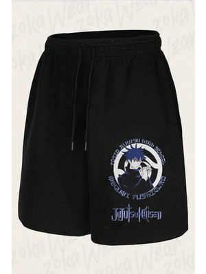 Zoka Wear Unisex Jujutsu Kaisen Megumi Fushiguro Karakter Tasarım Baskılı Şort