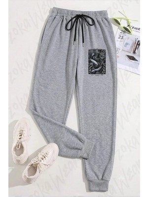 Zoka Wear Unisex Balık Burcu, Pisces, Astoloji, Gotik Baskılı Eşofman Altı