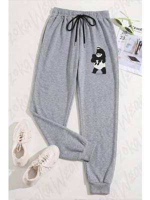 Zoka Wear Unisex Jujutsu Kaisen Satoru Gojo ve Panda Baskılı Eşofman Altı