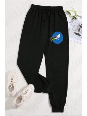 Zoka Wear Unisex Bisiklet Temalı Baskılı Eşofman Altı