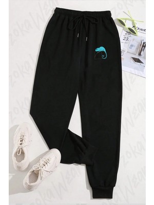 Zoka Wear Unisex Fibonacci Spirali Bukalemun Baskılı Eşofman Altı