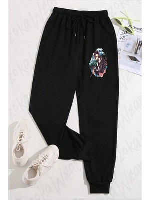 Zoka Wear Unisex Tanjiro Nezuko Demon Slayer Kimetsu No Yaiba Baskılı Eşofman Altı