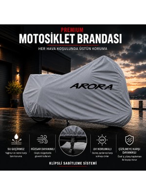 AUTO SOFT Arora Ar 50-11 Ares Gri Motosiklet Branda Su Geçirmez Motor Branda