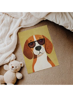 Domirus Güneş Gözlüklü Köpek Çocuk Odası Posteri Çerçevesiz Poster Duvar Dekorasyonu