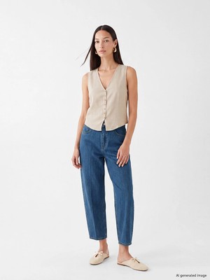 Lc Waikiki Yeni Sezon Indigo Barrel Fit Kadın Jean Pantolon